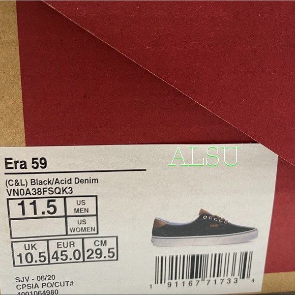 ๐ Christmas Special ๐ VANS Era 59 C&L Black Asid Canvas Mens Sneakers Size 9.5 - Picture 10 of 10
